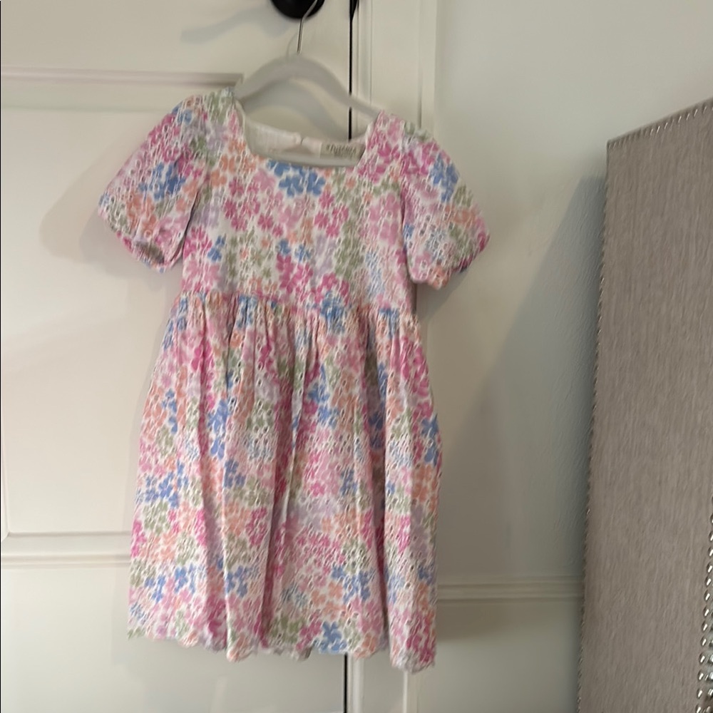 Pink and Blue Smocked Ruffled Sundress